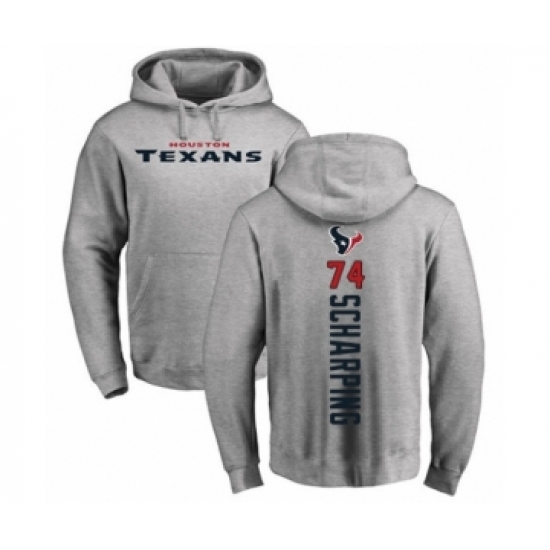 Football Houston Texans #74 Max Scharping Ash Backer Pullover Hoodie - Jersey