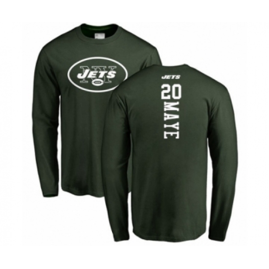 Football New York Jets #20 Marcus Maye Green Backer Long Sleeve T-Shirt - Jersey