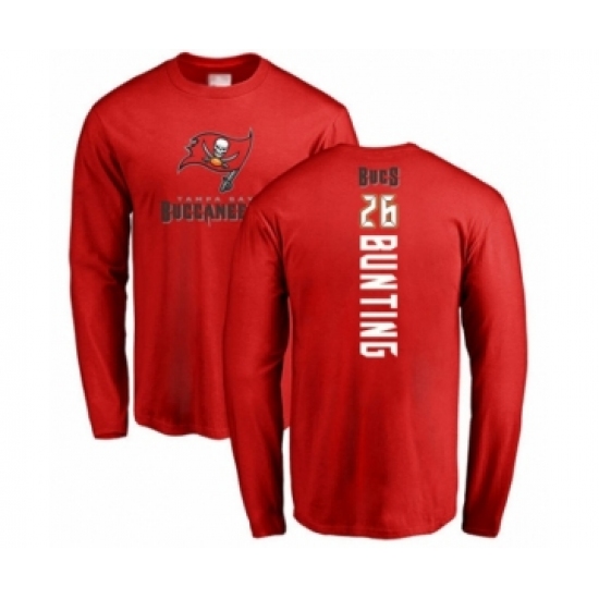 Football Tampa Bay Buccaneers #26 Sean Bunting Red Backer Long Sleeve T-Shirt - Jersey