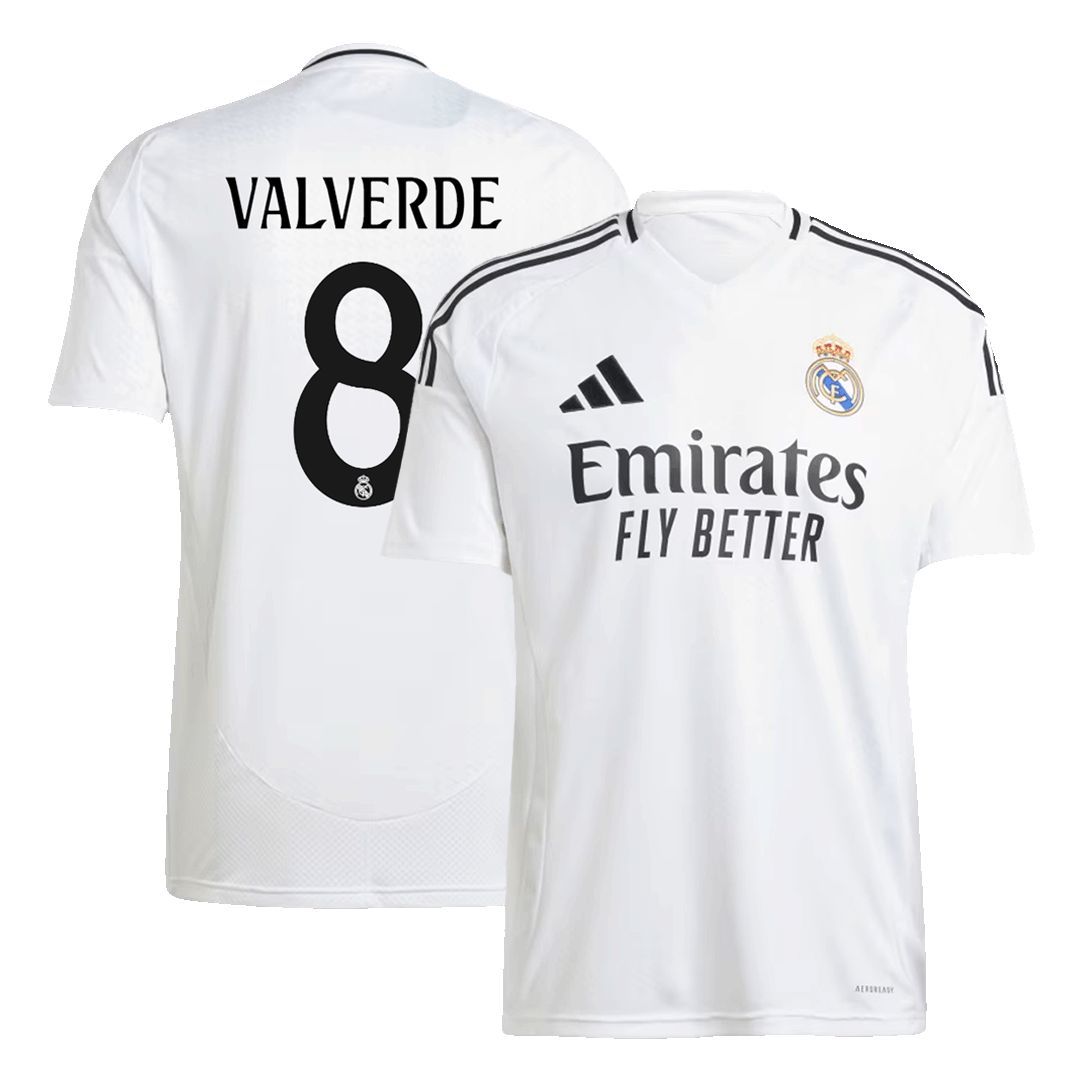 VALVERDE #8  Real Madrid Soccer Jersey Home Custom Shirt 2024/25 - Jersey