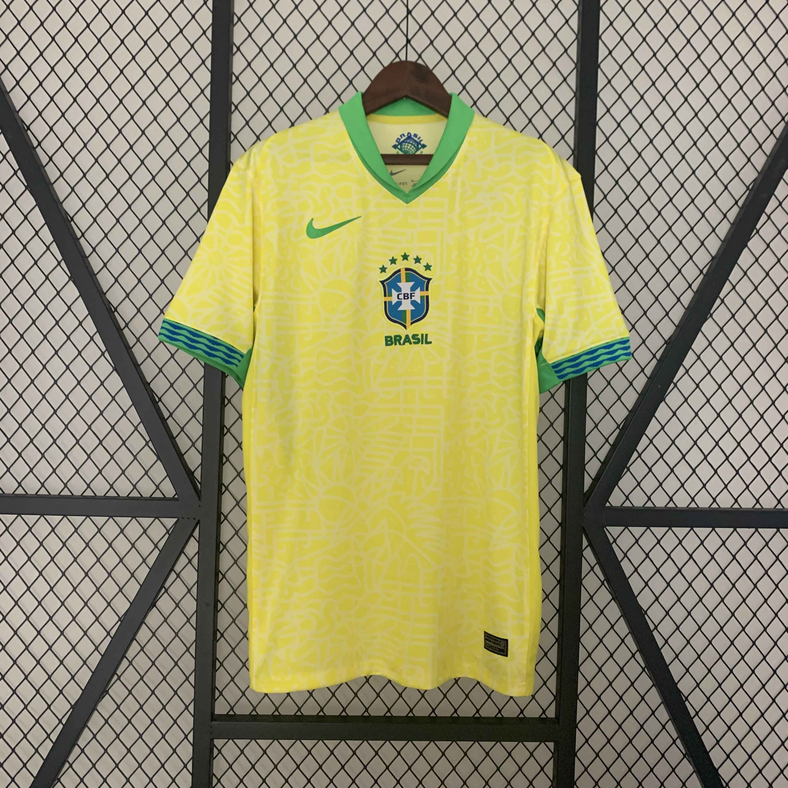 Brazil Soccer Jersey Home Custom Shirt Copa America 2024 - Jersey
