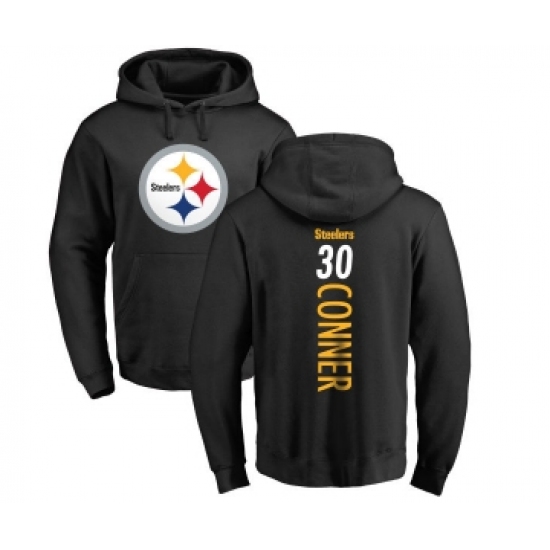 Football Pittsburgh Steelers #30 James Conner Black Backer Pullover Hoodie - Jersey