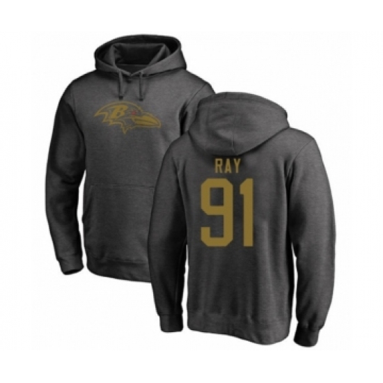 Football Baltimore Ravens #91 Shane Ray Ash One Color Pullover Hoodie - Jersey