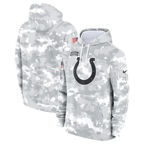 Men's Indianapolis Colts 2024 Arctic Camo Salute To Service Club Fleece Pullover Hoodie - Jersey