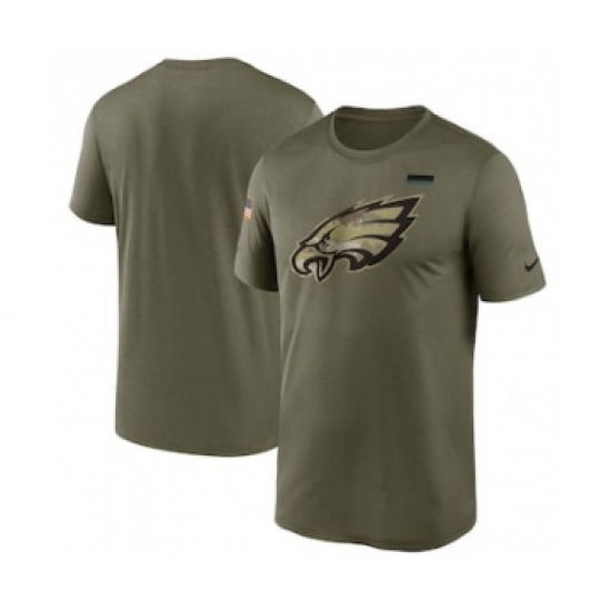 Men's Philadelphia Eagles Football Olive 2021 Salute To Service Legend Performance T-Shirt - Jersey