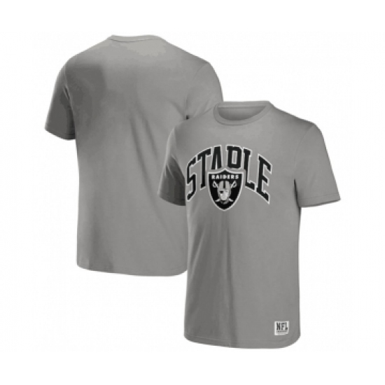 Men's Las Vegas Raiders x Staple Gray Logo Lockup T-Shirt - Jersey