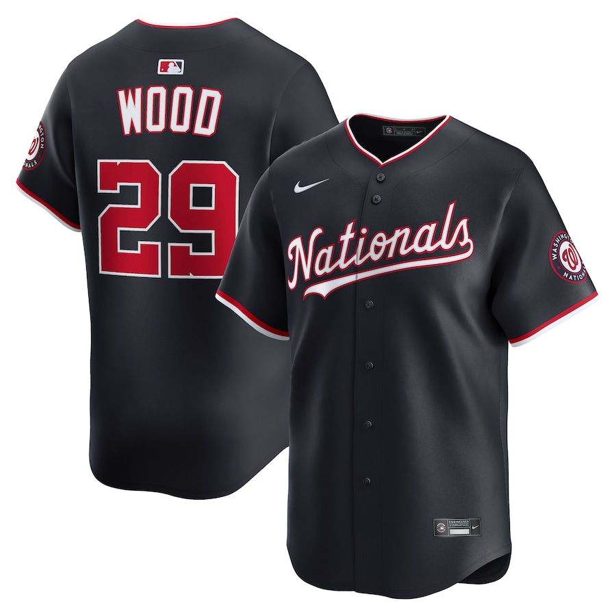 Men's Washington Nationals James Wood Nike Navy Alternate Limited Jersey - Jersey