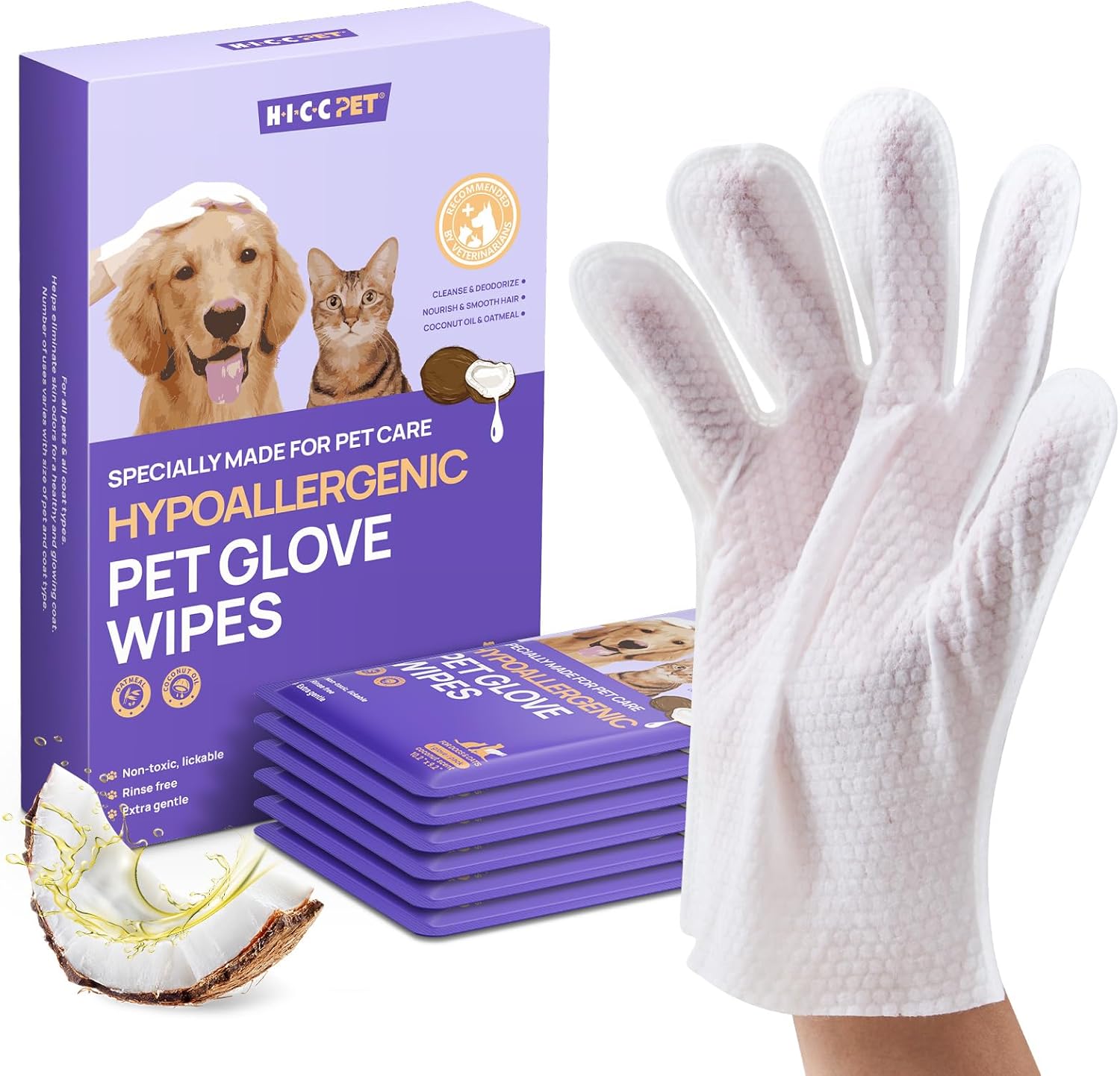 HICC Pet Grooming Glove Wipes