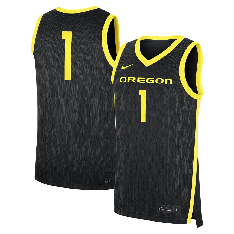 Men's Nike #1 Black Oregon Ducks Alternate Replica Jersey - Jersey