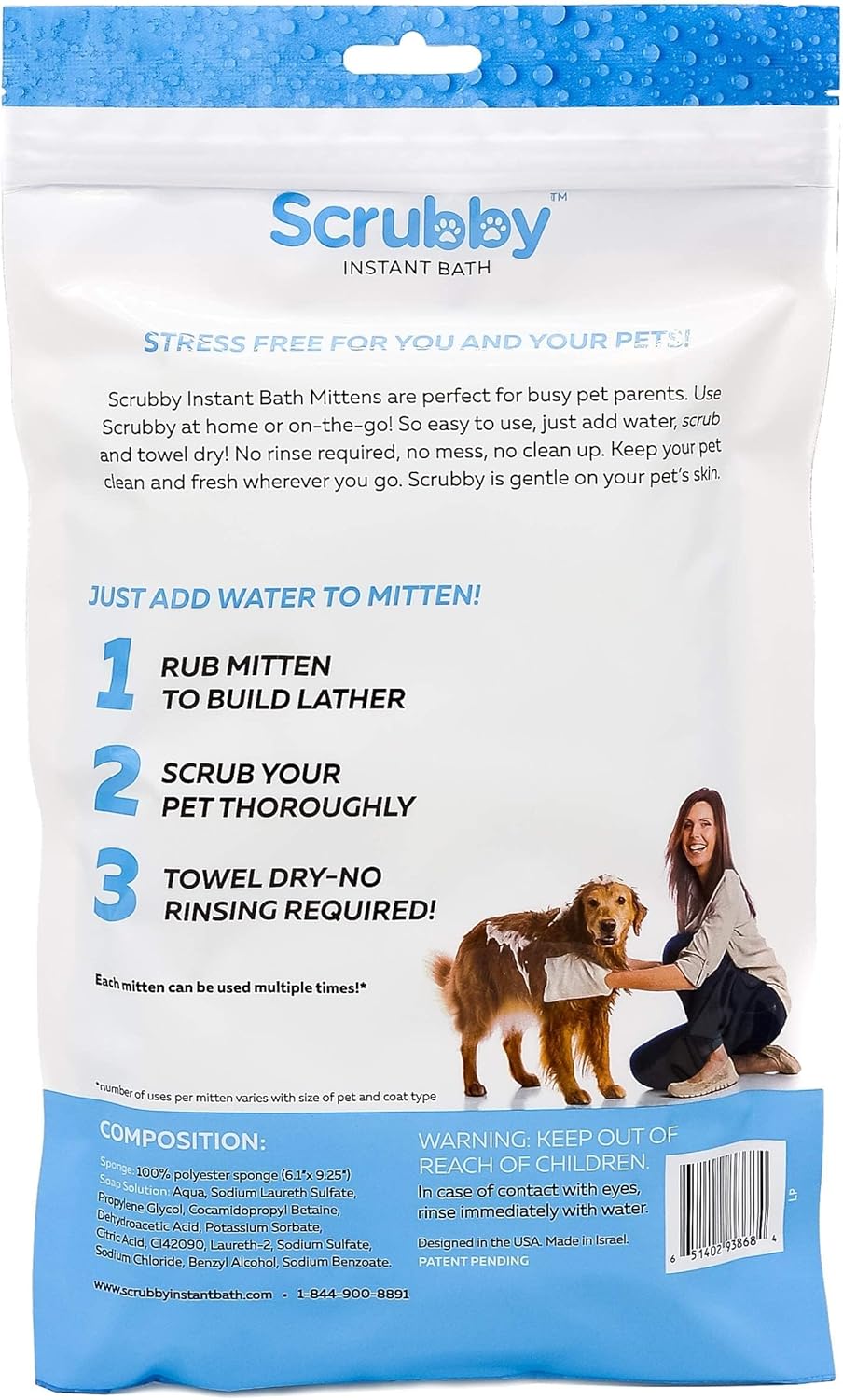 ScrubbyPet No-Rinse Pet Wipes