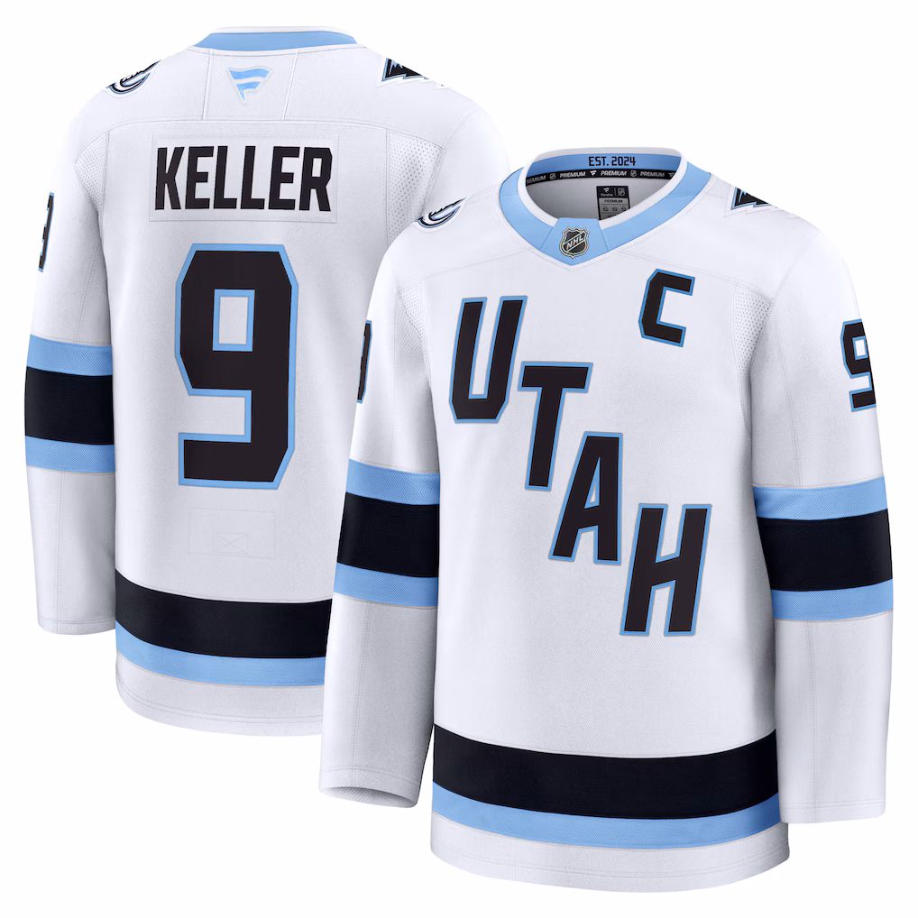 Men's Utah Mammoth Clayton Keller Fanatics White Away Premium Player Jersey - Jersey