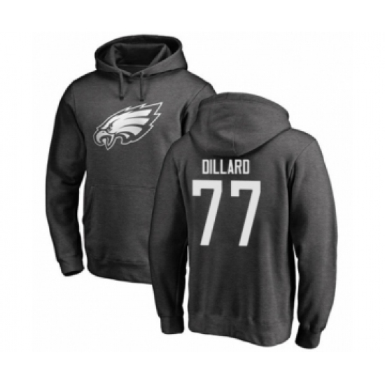 Philadelphia Eagles #77 Andre Dillard Ash One Color Pullover Hoodie - Jersey