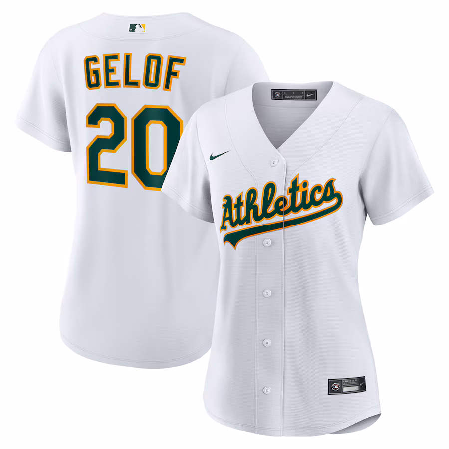 Women's Athletics Zack Gelof Nike White Home Replica Jersey - Jersey