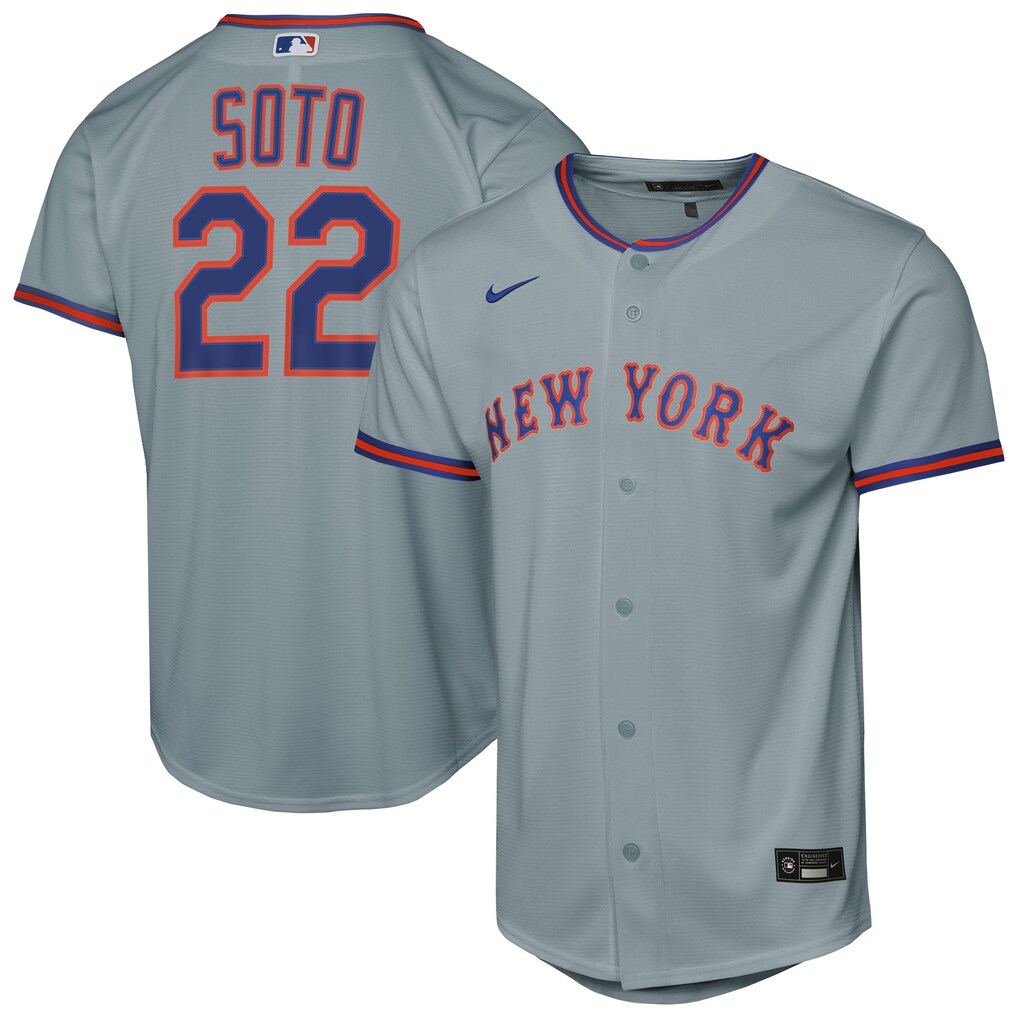 Youth New York Mets Juan Soto Nike Gray Road Replica Jersey - Jersey