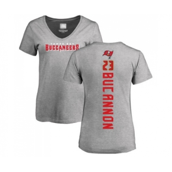 Football Women's Tampa Bay Buccaneers #23 Deone Bucannon Ash Backer T-Shirt - Jersey