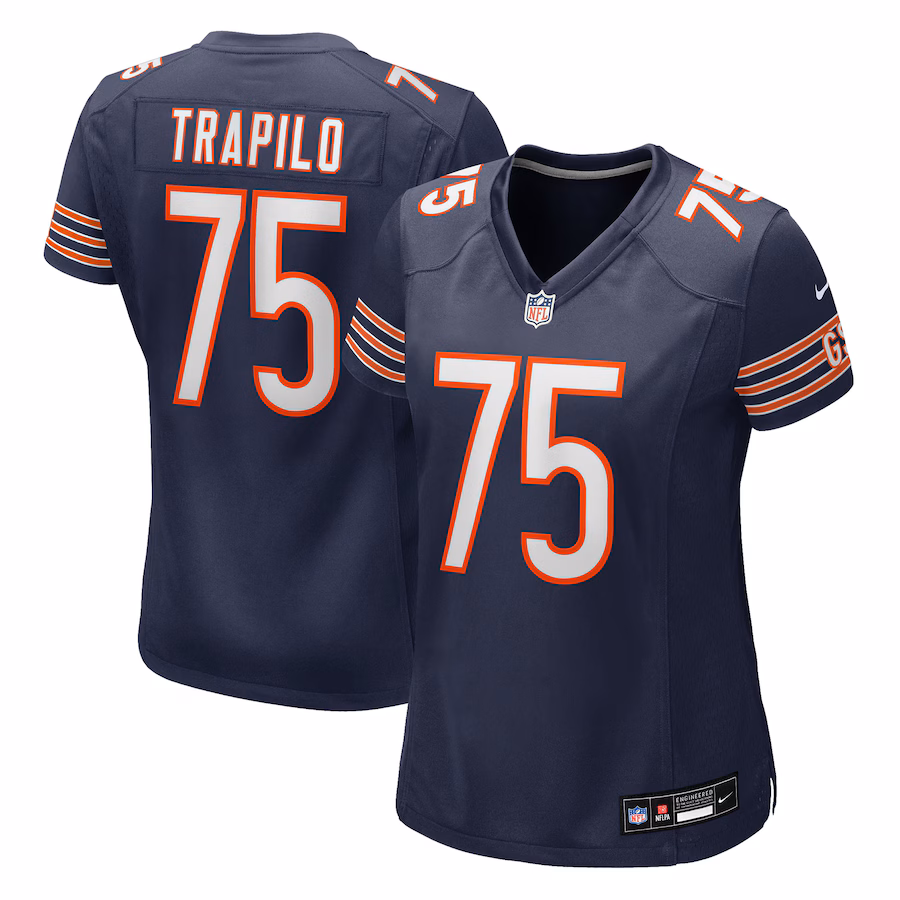 Women's Chicago Bears Ozzy Trapilo Nike Navy Team Game Jersey - Jersey