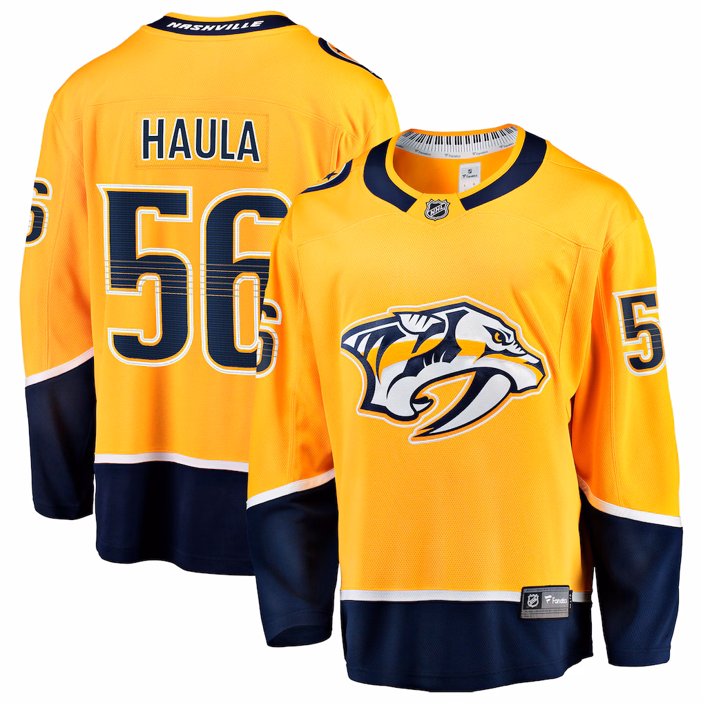 Men's Nashville Predators Erik Haula Fanatics Gold Home Breakaway Jersey - Jersey