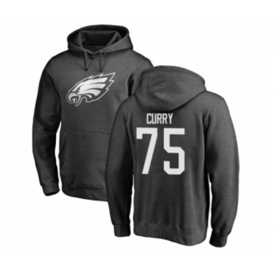 Philadelphia Eagles #75 Vinny Curry Ash One Color Pullover Hoodie - Jersey