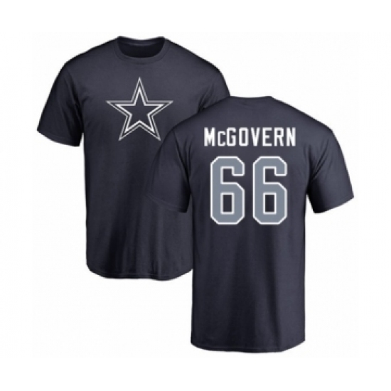 Football Dallas Cowboys #66 Connor McGovern Navy Blue Name & Number Logo T-Shirt - Jersey