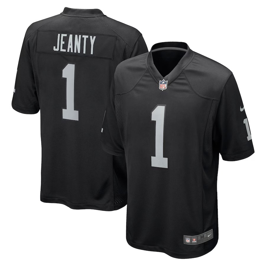 Men's Las Vegas Raiders Ashton Jeanty Nike Black 2025 NFL Draft First Round Pick Game Jersey - Jersey