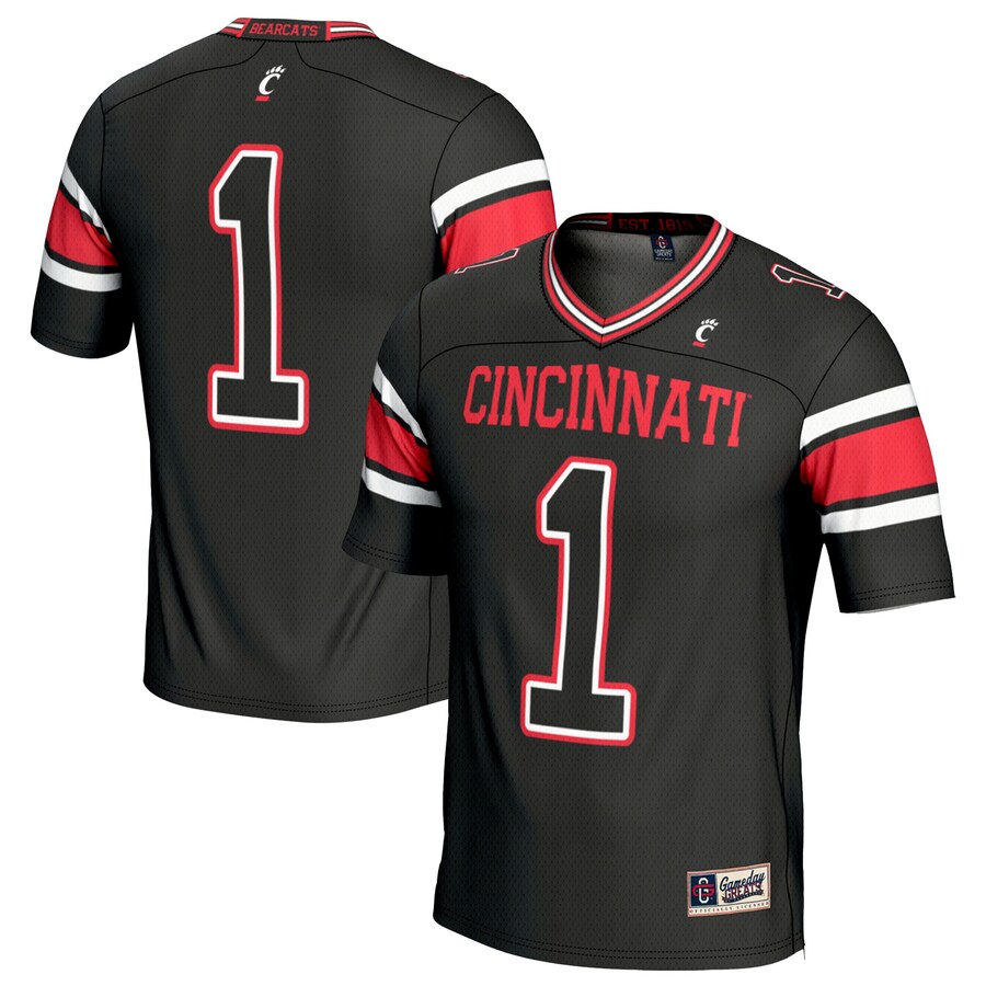 Unisex GameDay Greats #1 Black Cincinnati Bearcats Lightweight Football Fashion Jersey - Jersey