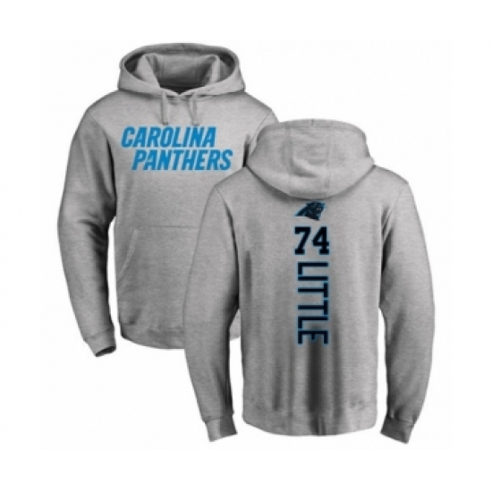 Football Carolina Panthers #74 Greg Little Ash Backer Pullover Hoodie - Jersey
