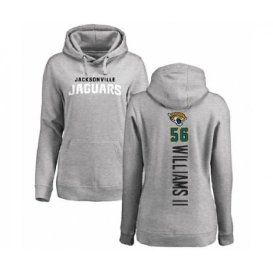 Football Women's Jacksonville Jaguars #56 Quincy Williams II Ash Backer Pullover Hoodie - Jersey
