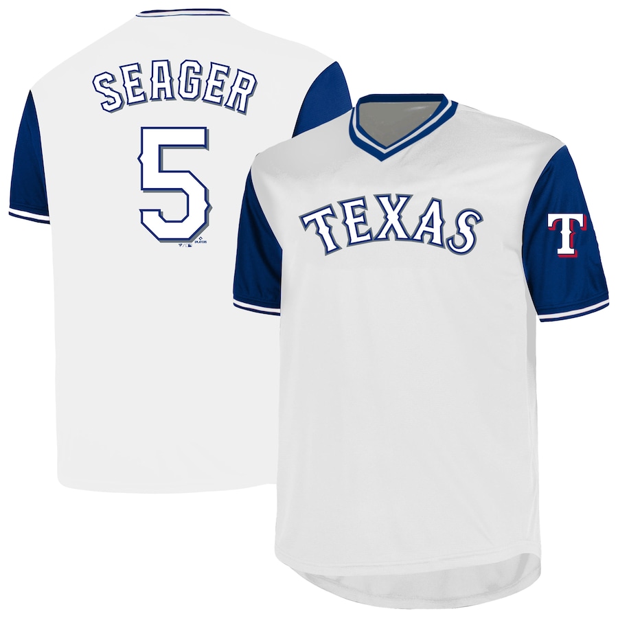 Men's Texas Rangers Corey Seager Profile White Big & Tall Name & Number Birdeye V-Neck T-Shirt - Jersey