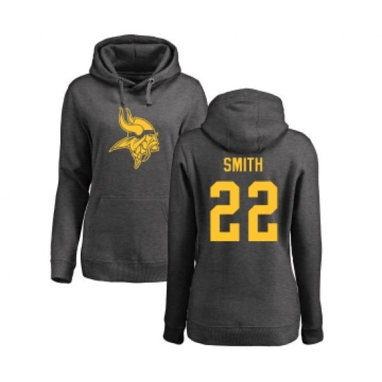Football Women's Minnesota Vikings #22 Harrison Smith Ash One Color Pullover Hoodie - Jersey
