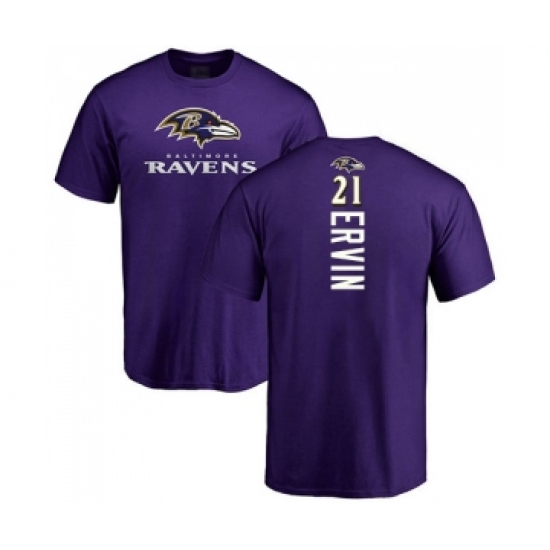 Football Baltimore Ravens #21 Tyler Ervin Purple Backer T-Shirt - Jersey