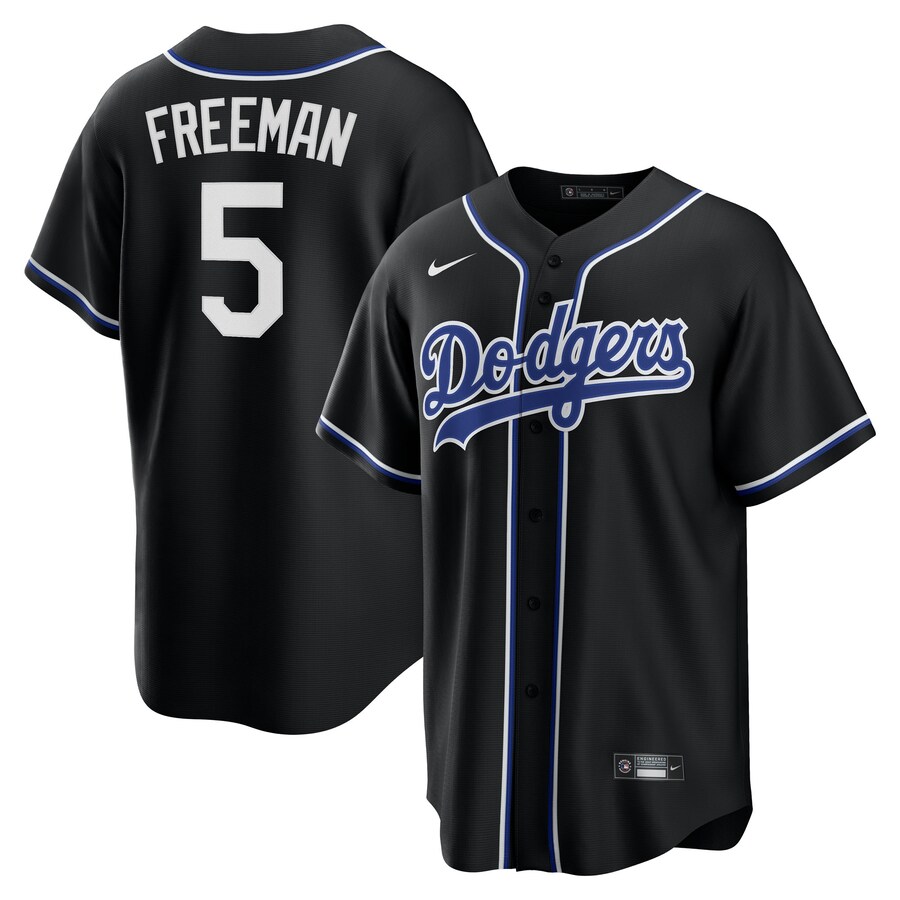 Youth Los Angeles Dodgers Freddie Freeman Nike Black Lights Out Replica Player Jersey - Jersey