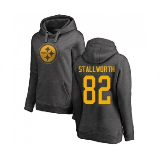 Football Women's Pittsburgh Steelers #82 John Stallworth Ash One Color Pullover Hoodie - Jersey