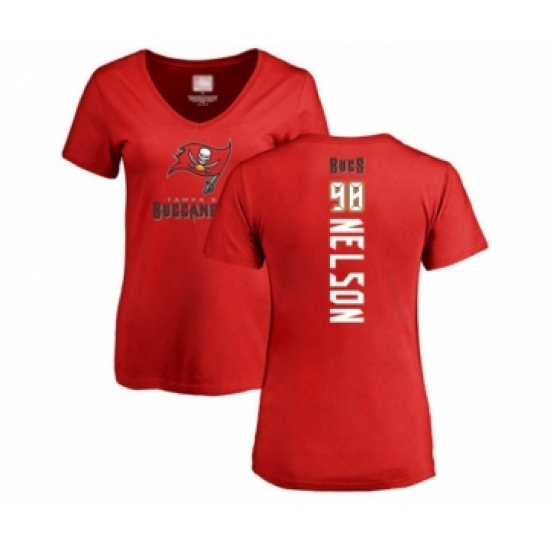 Football Women's Tampa Bay Buccaneers #98 Anthony Nelson Red Backer T-Shirt - Jersey
