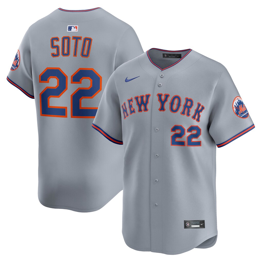 Men's New York Mets Juan Soto Nike Gray Road Limited Player Jersey - Jersey