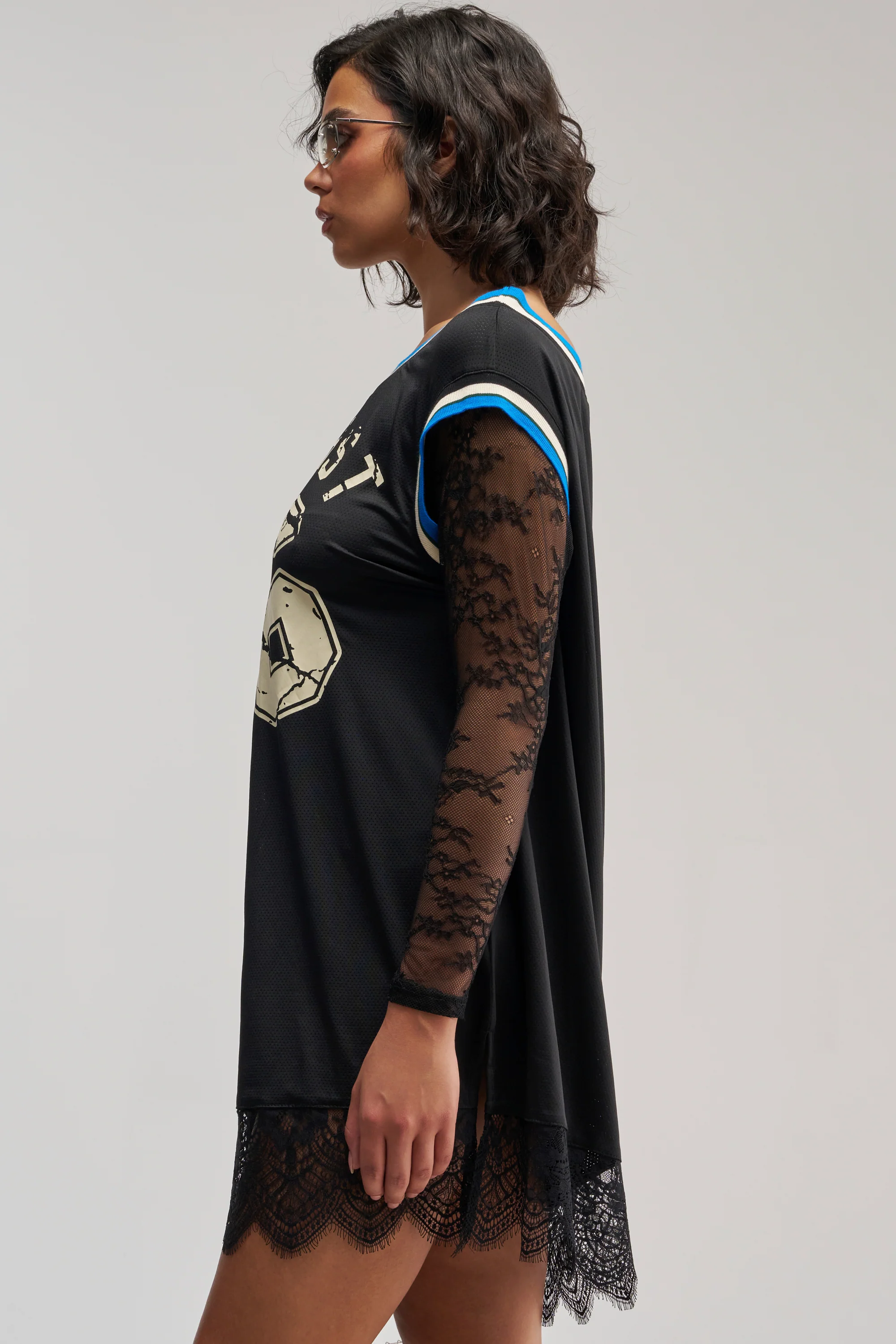 PUT ME IN COACH LACE MINI JERSEY DRESS - Akira Wear