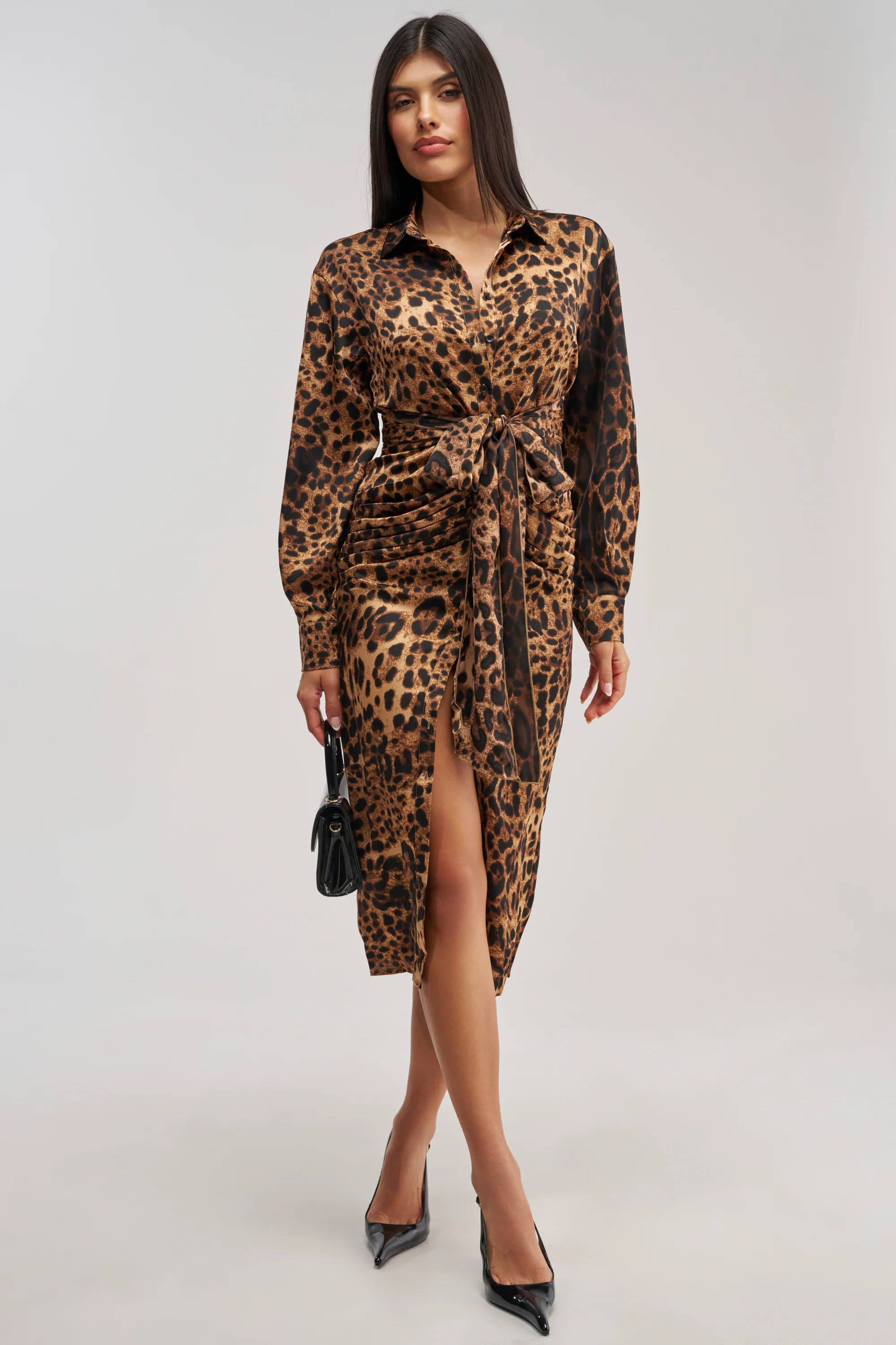 GOLDEN RADIANCE CHEETAH MIDI DRESS - Akira Wear