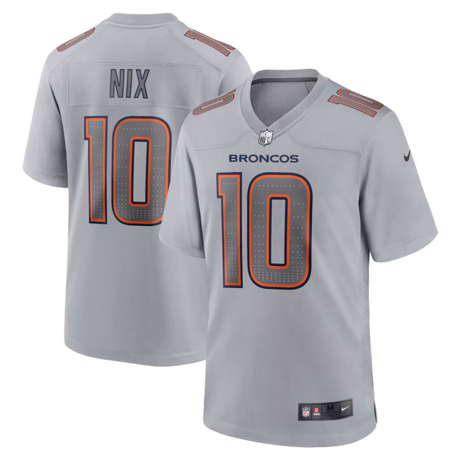 Men's Denver Broncos Bo Nix Nike Gray Atmosphere Fashion Game Jersey - Jersey