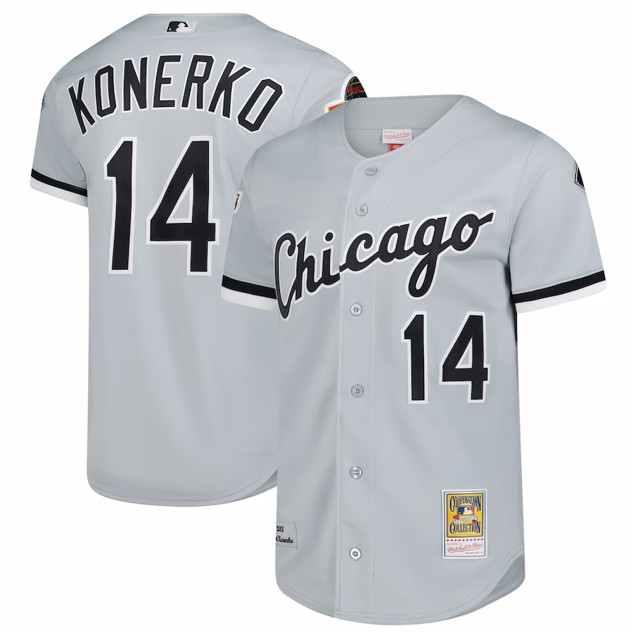 Men's Chicago White Sox Paul Konerko Mitchell & Ness Gray 2005 Throwback Authentic Jersey - Jersey