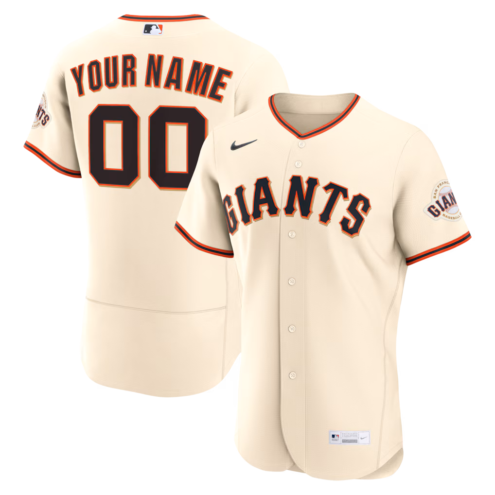 Men's San Francisco Giants Nike Cream Home Authentic Custom Jersey - Jersey