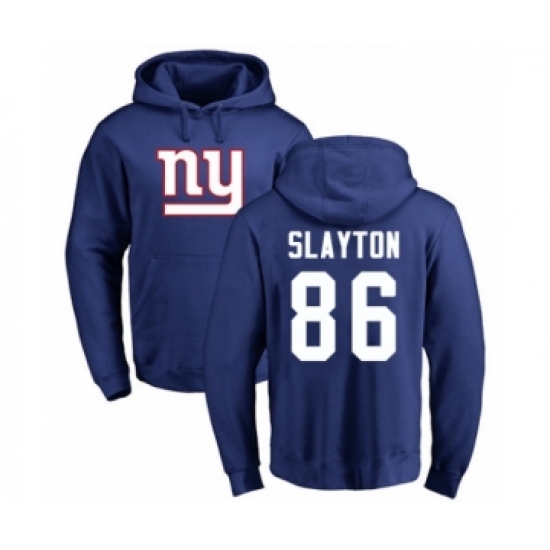 Football New York Giants #86 Darius Slayton Royal Blue Name & Number Logo Pullover Hoodie - Jersey