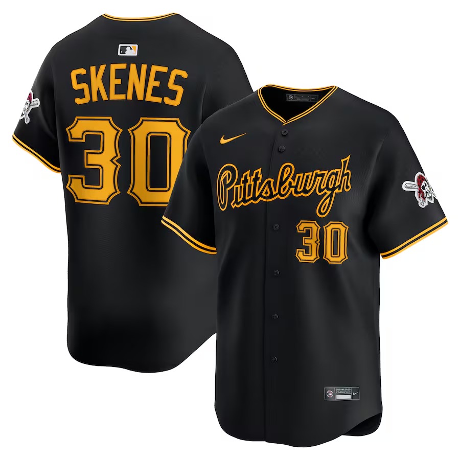 Men's Pittsburgh Pirates Paul Skenes Nike Black Alternate 2 Limited Jersey - Jersey