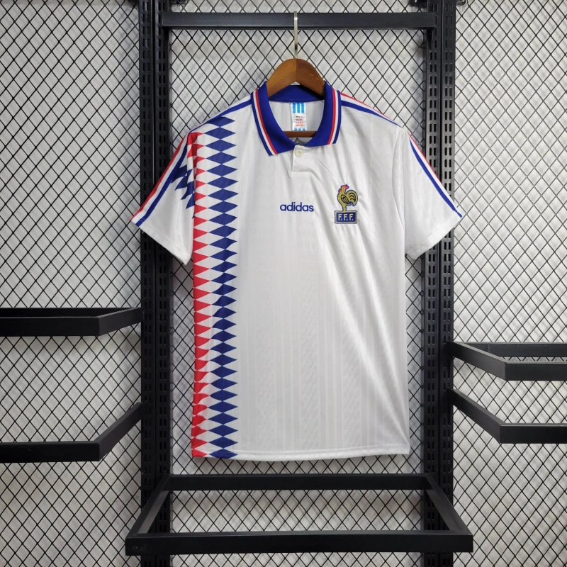 France Retro Soccer Jersey Away Custom Shirt World Cup 1994 - Jersey