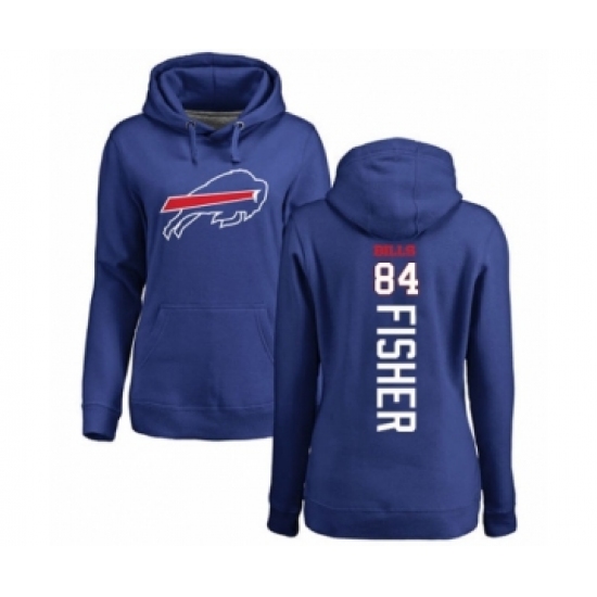 Football Women's Buffalo Bills #84 Jake Fisher Royal Blue Backer Pullover Hoodie - Jersey