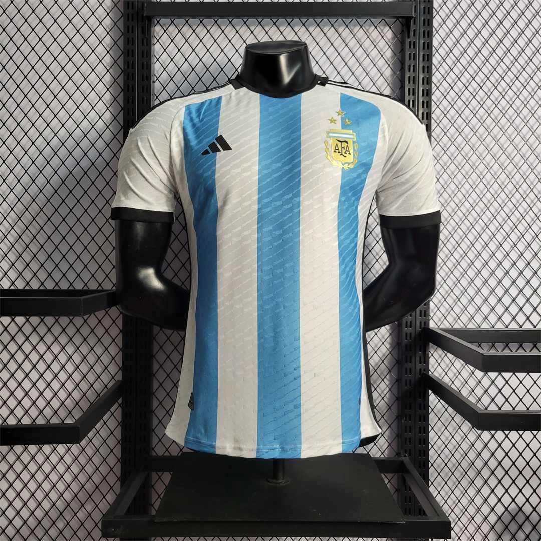 Argentina Soccer Jersey Home Shirt 2022 - World Cup Champion Edition 3 Stars - Jersey