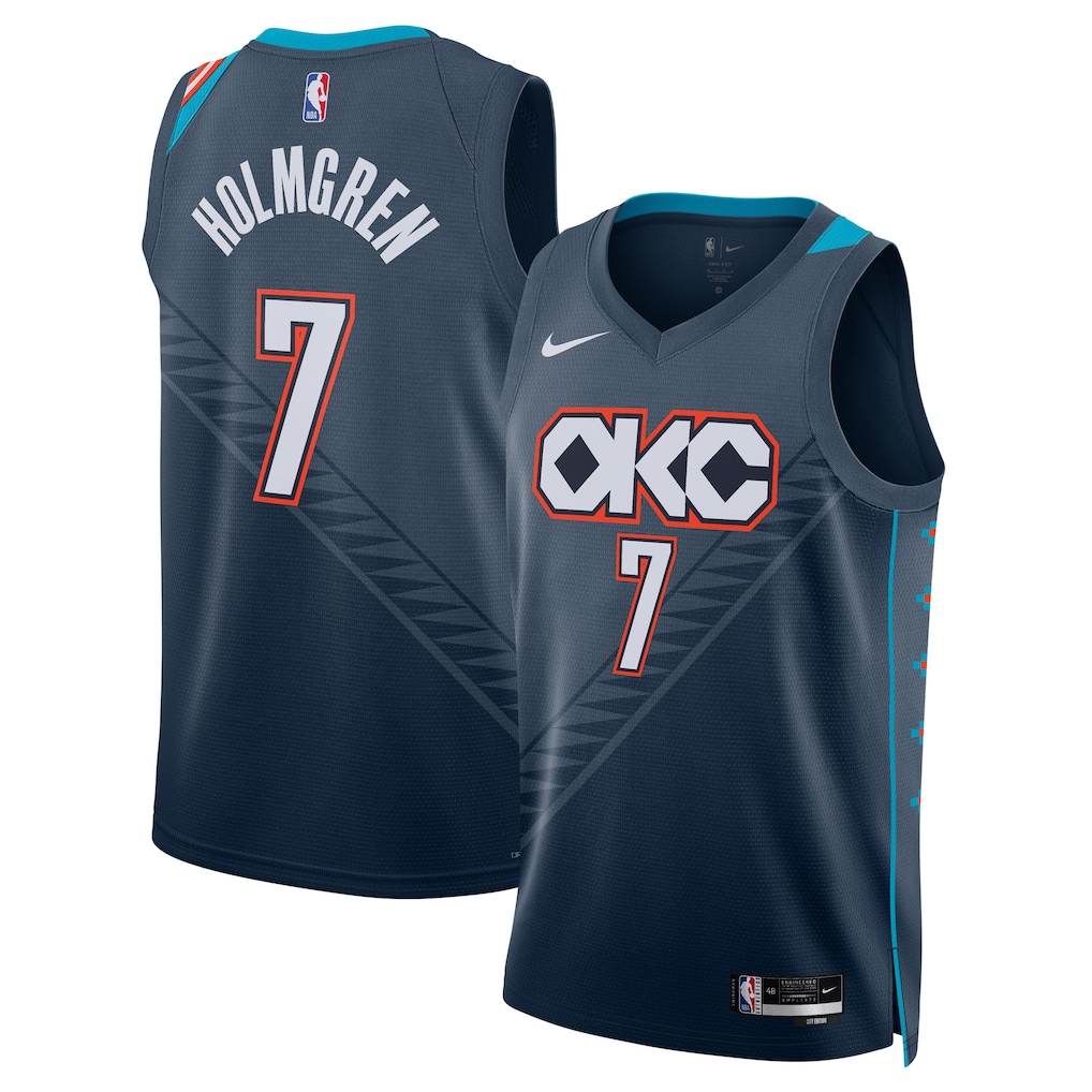 Unisex Oklahoma City Thunder Chet Holmgren Nike Navy 2025/26 Swingman Jersey - City Edition - Jersey