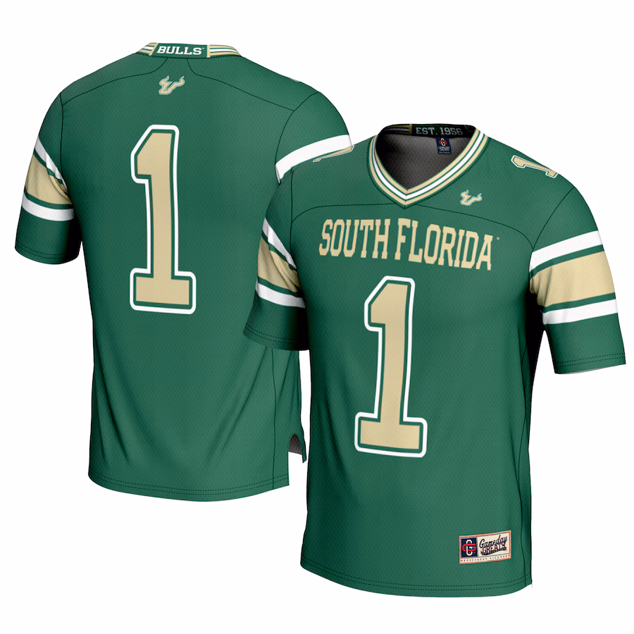 Men's GameDay Greats #1 Green South Florida Bulls Football Jersey - Jersey