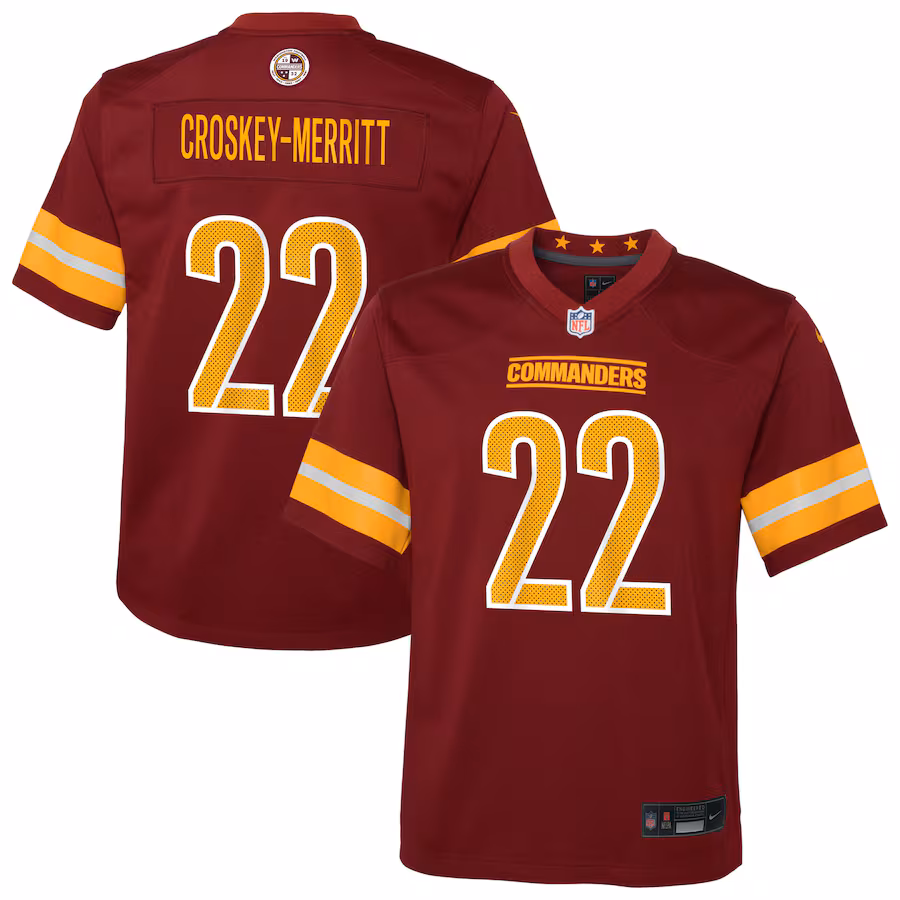 Youth Washington Commanders Jacory Croskey-Merritt Nike Burgundy Team Game Jersey - Jersey