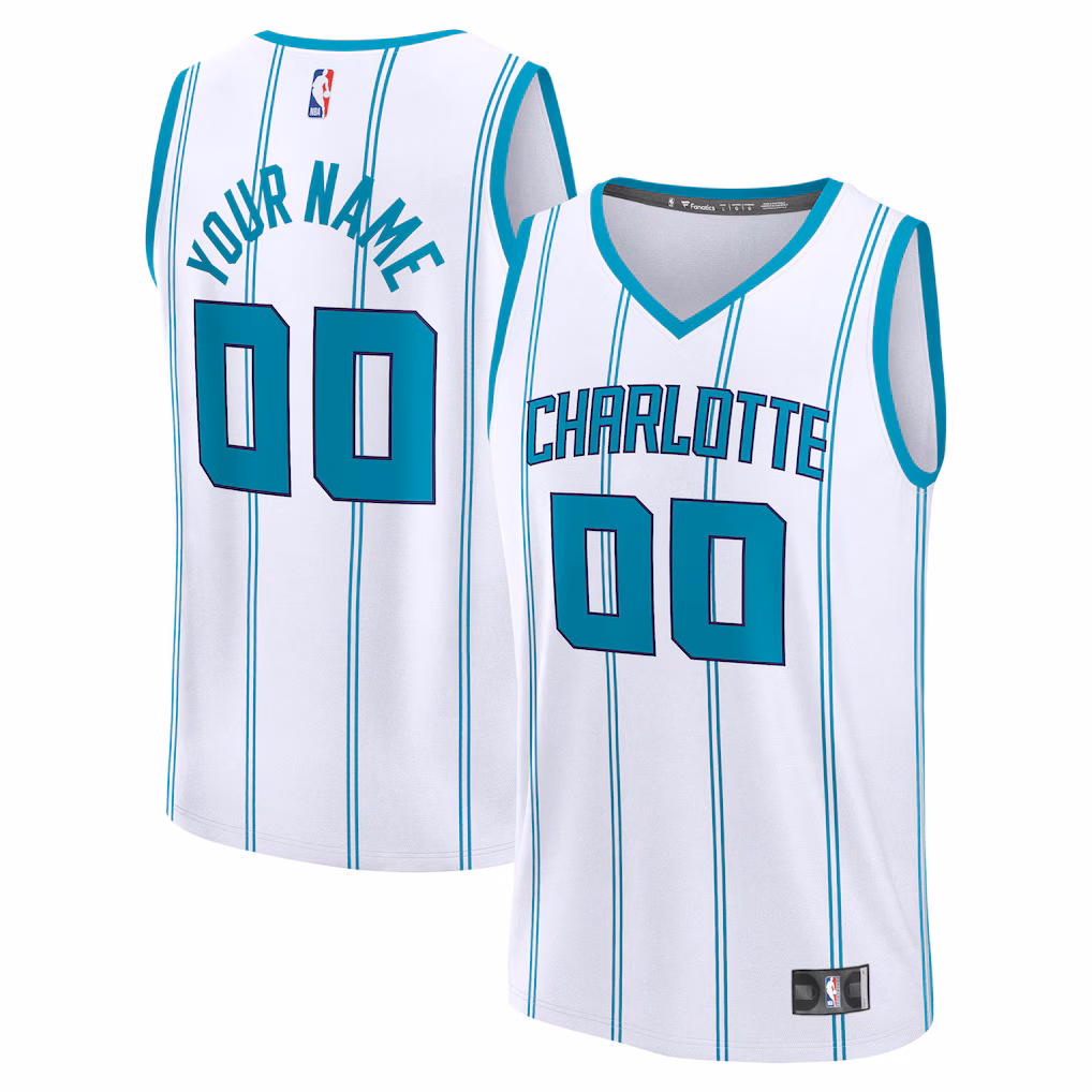 Men's Charlotte Hornets Fanatics White Fast Break Custom Jersey - Icon Edition - Jersey