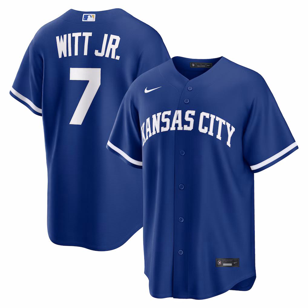 Men's Kansas City Royals Bobby Witt Jr. Nike Royal Alternate Replica Jersey - Jersey