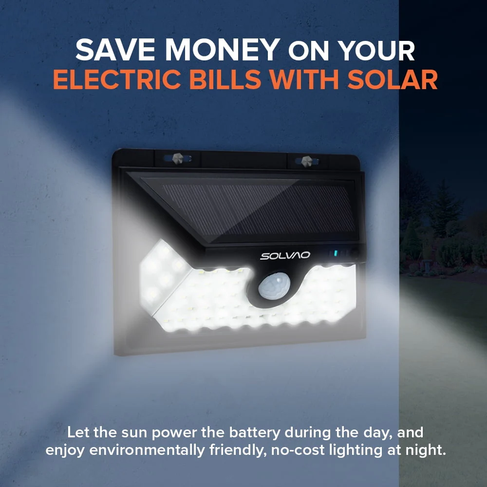 SOLVAO 60 LED Solar Motion Sensor Outdoor Lights - Solar Security Lights (2 Pack)